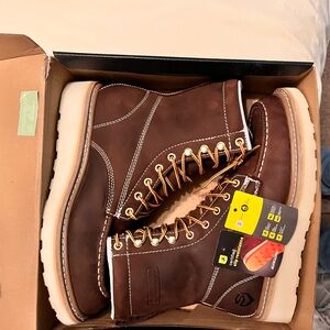 Sureway brown soft mock toe work boots